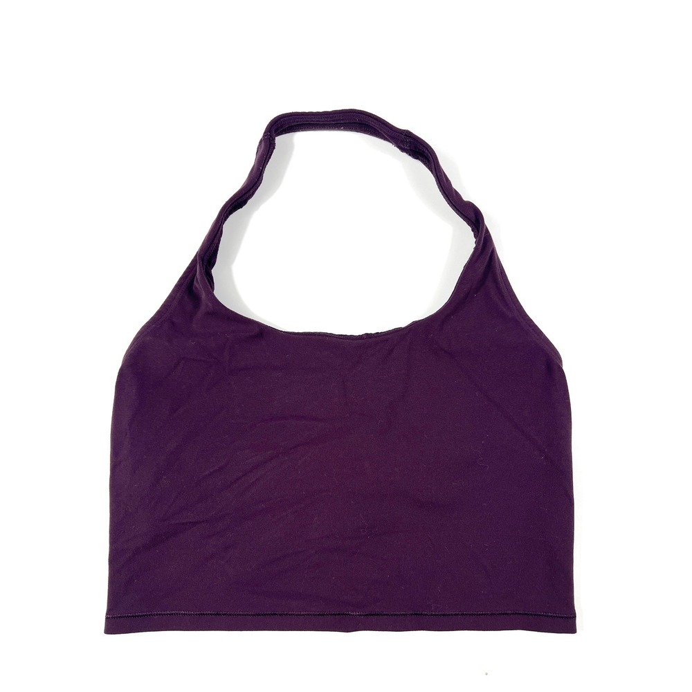 Athleta Purple Halter Neck Sports Bra Crop Top Yoga Pilates Workout Tank XS‎